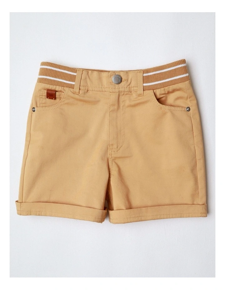 Stretch Chino Short in Tan image 1