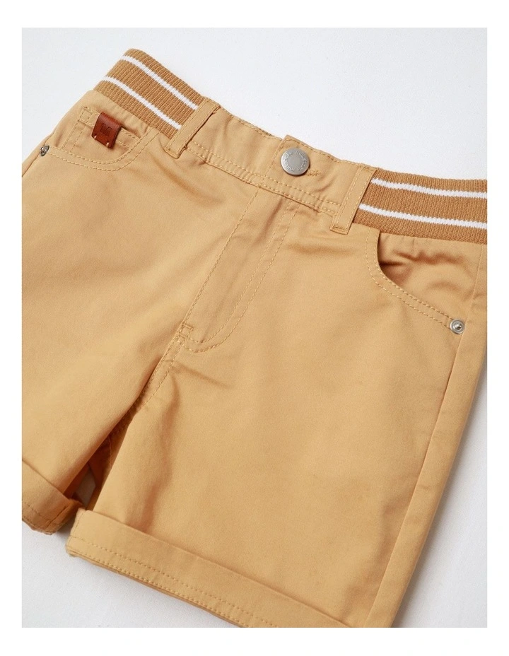 Stretch Chino Short in Tan image 3