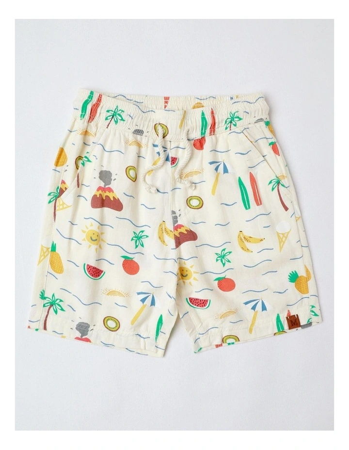 Linen Short in Ecru image 1