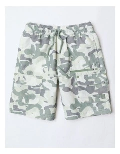 Cargo Short in Khaki Camo