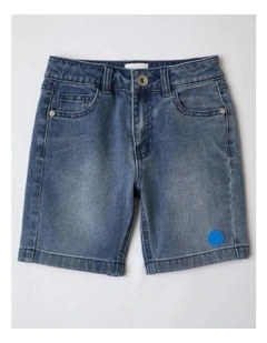 Bermuda Denim Short in Mid Blue