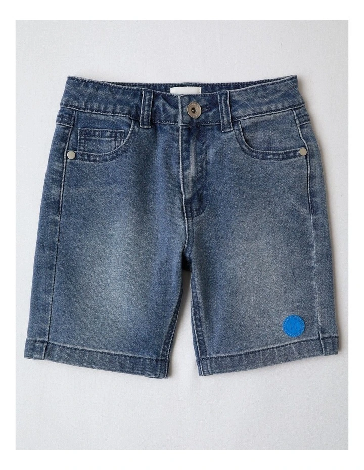 Bermuda Denim Short in Mid Blue image 1