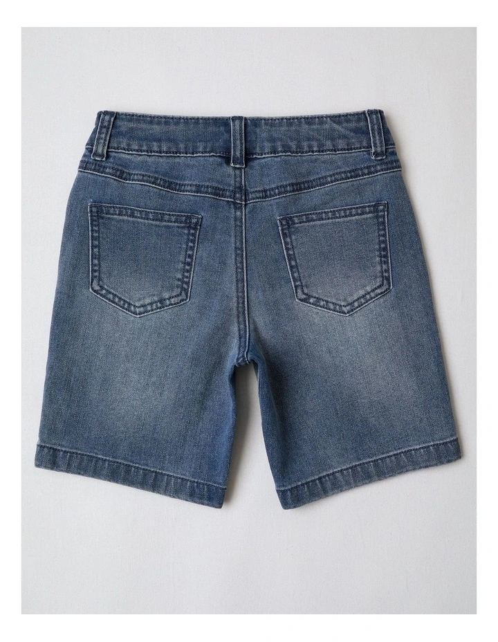 Bermuda Denim Short in Mid Blue image 3