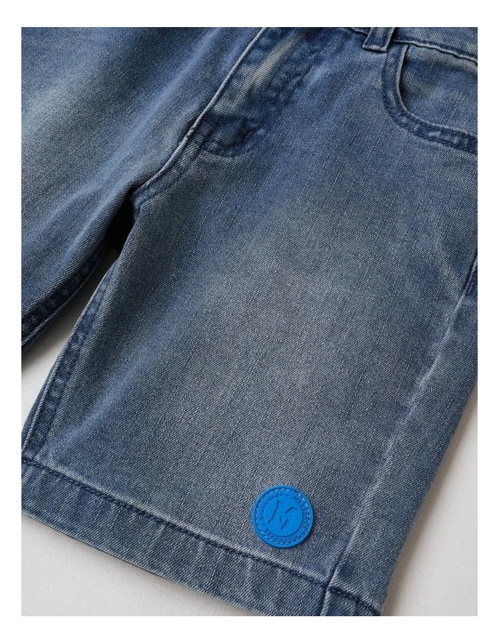 Bermuda Denim Short in Mid Blue image 4