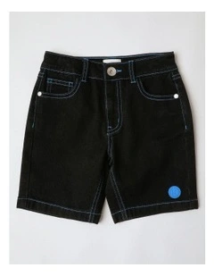 Bermuda Denim Short in Black