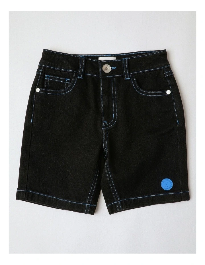 Bermuda Denim Short in Black image 1