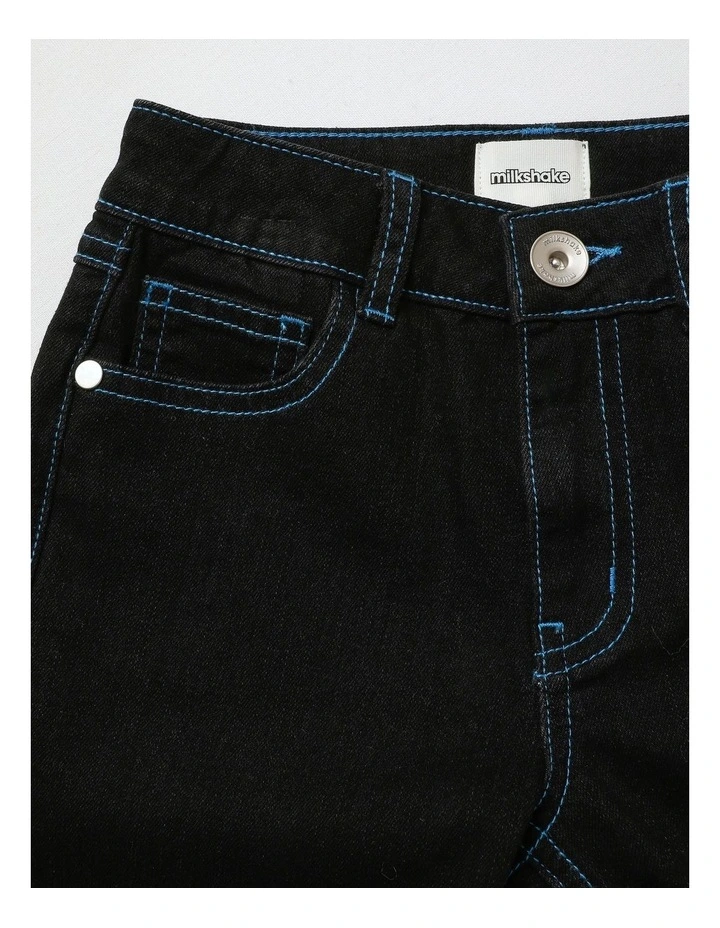 Bermuda Denim Short in Black image 2