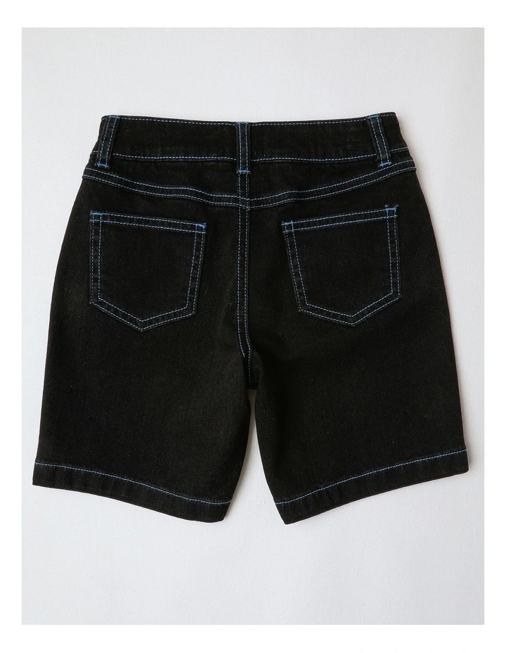 Bermuda Denim Short in Black image 3