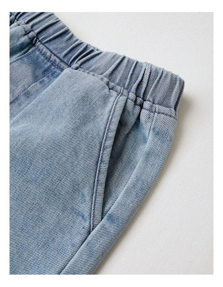 Denim Athletic Short in Blue image 2