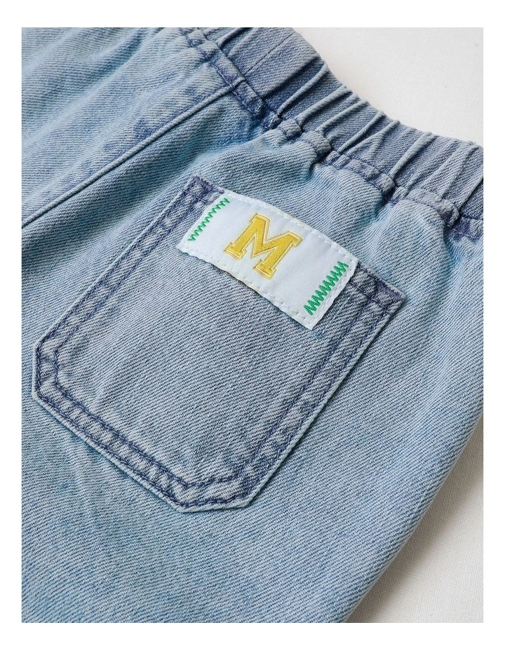 Denim Athletic Short in Blue image 4