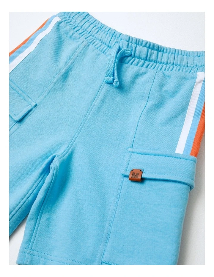 Terry Cargo Short in Light Blue image 2