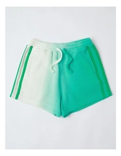 Waffle Tie Dye Short in Green