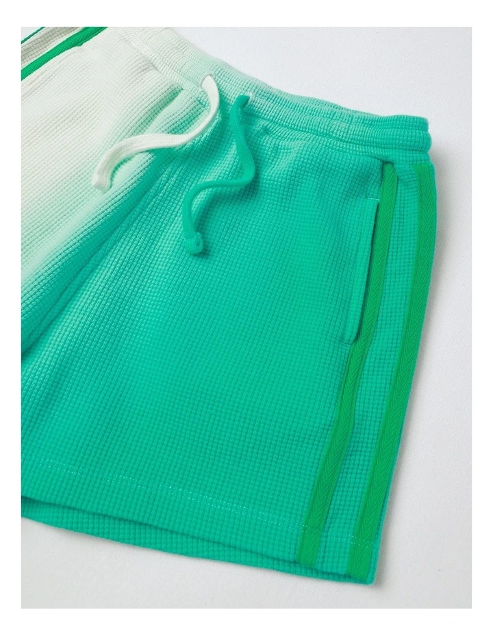 Waffle Tie Dye Short in Green image 2