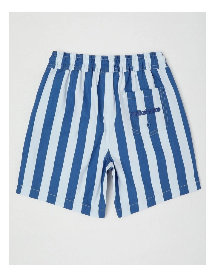 Woven Volley Short in Blue/Navy Stripe image 3