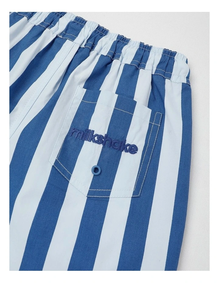 Woven Volley Short in Blue/Navy Stripe image 4