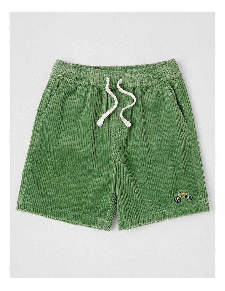 Corduroy Cargo Short in Green image 1