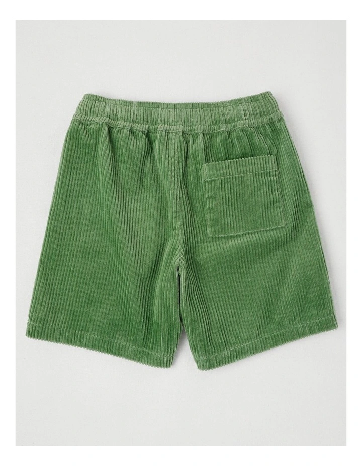 Corduroy Cargo Short in Green image 3