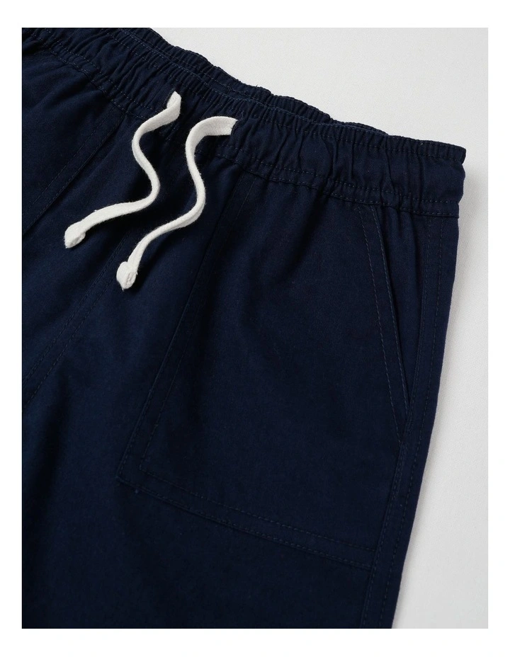 Essentials Chino Pull On Short in Navy image 2