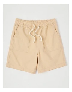 Essentials Chino Pull On Short in Tan