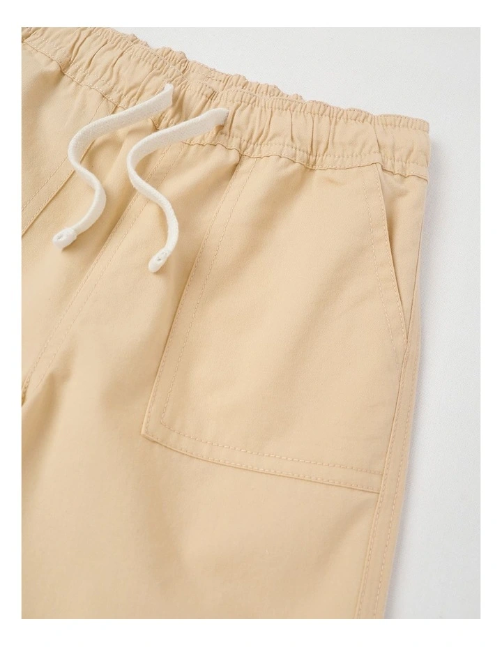 Essentials Chino Pull On Short in Tan image 2