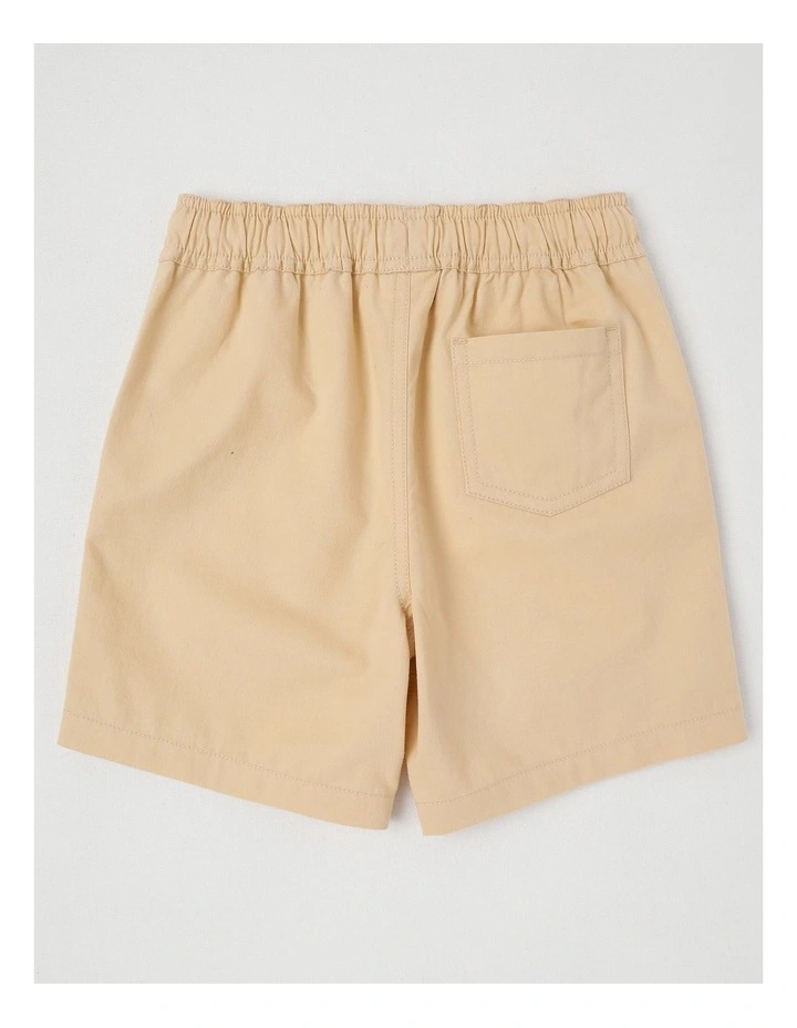 Essentials Chino Pull On Short in Tan image 3