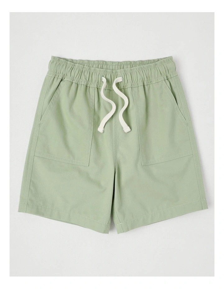 Essentials Chino Pull On Short in Khaki image 1