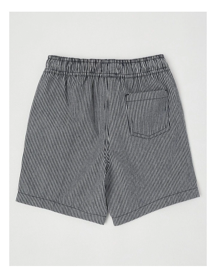 Essentials Chino Pull On Short in Ticking Stripe/Navy image 3