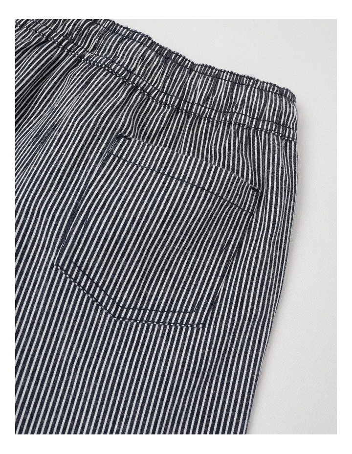 Essentials Chino Pull On Short in Ticking Stripe/Navy image 4