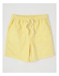 Essentials Chino Pull On Short in Yellow