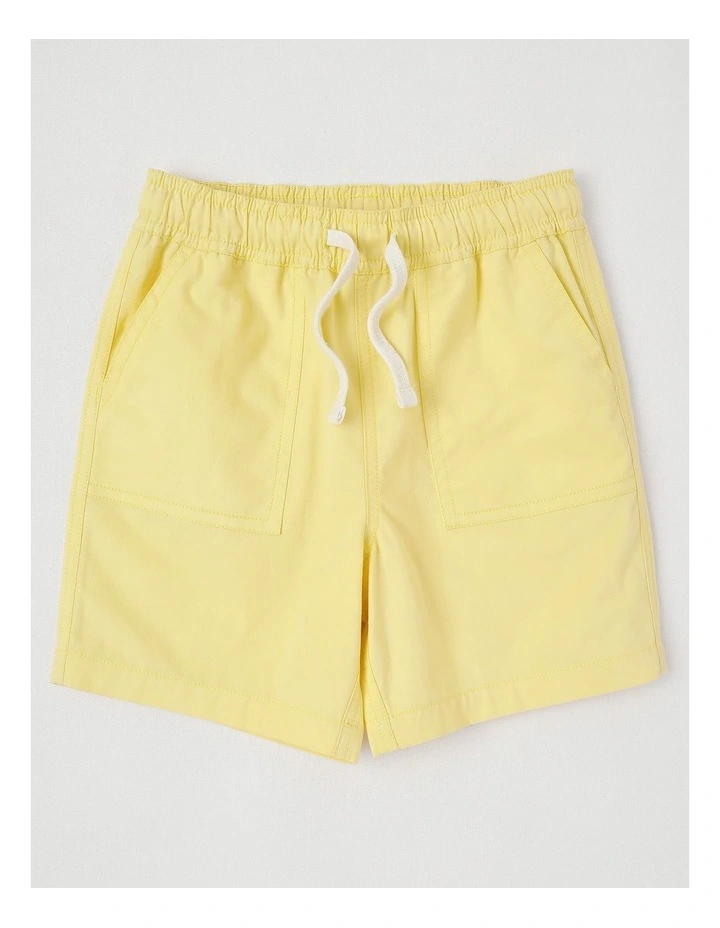 Essentials Chino Pull On Short in Yellow image 1