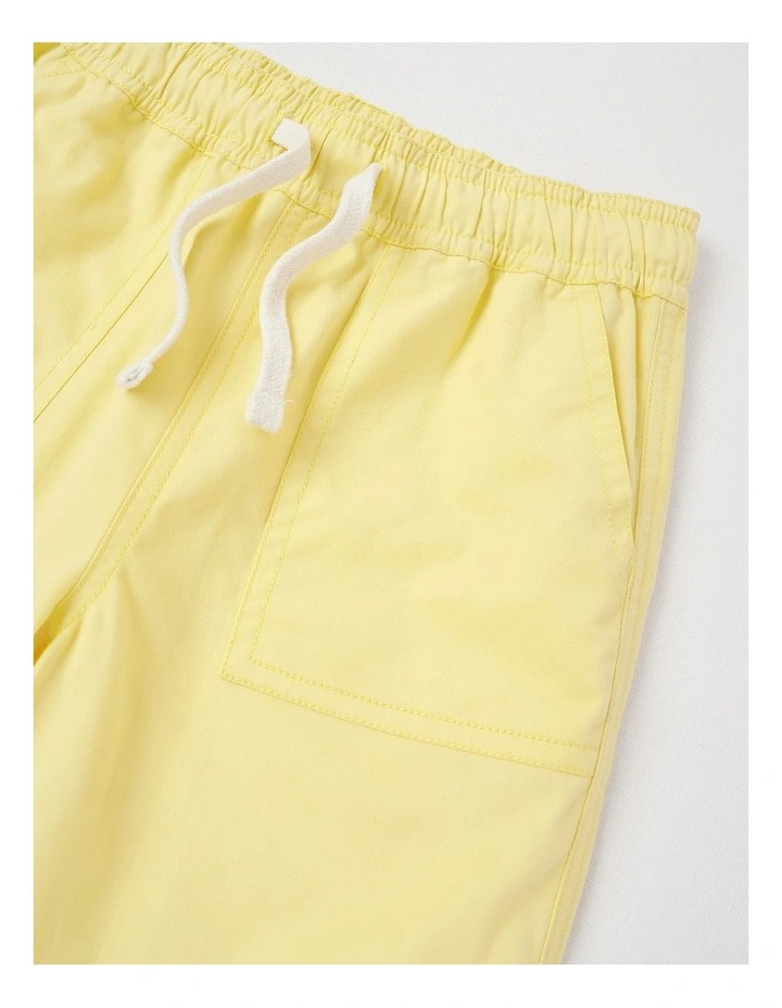 Essentials Chino Pull On Short in Yellow image 2