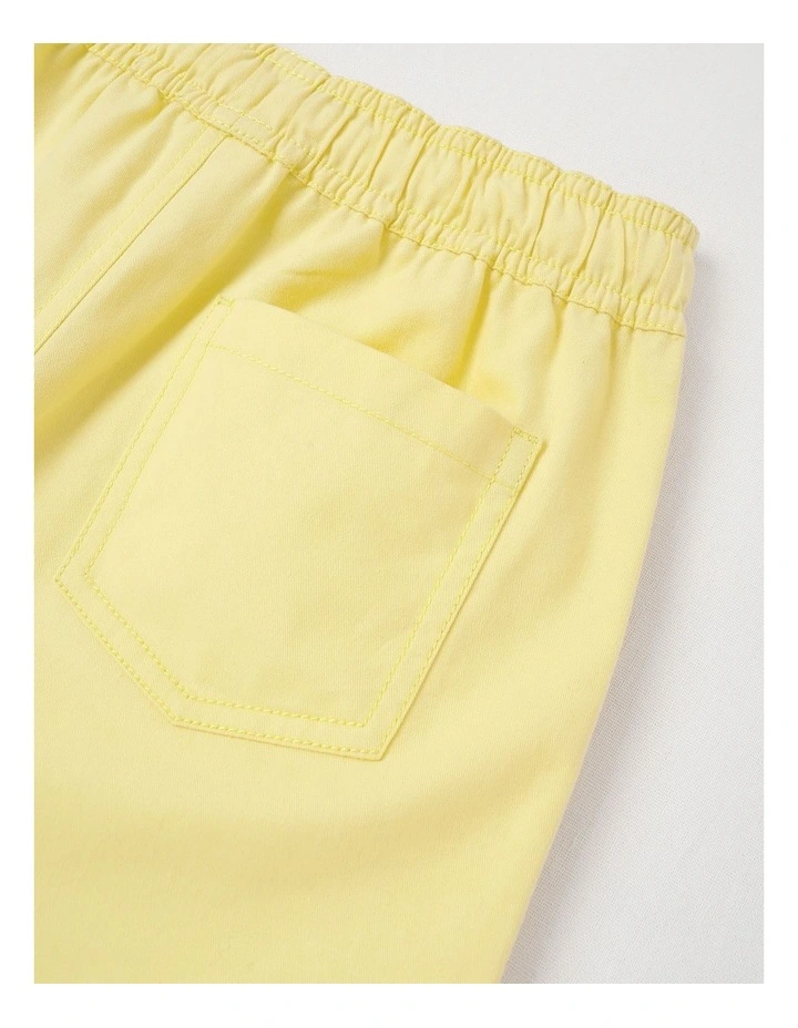 Essentials Chino Pull On Short in Yellow image 4