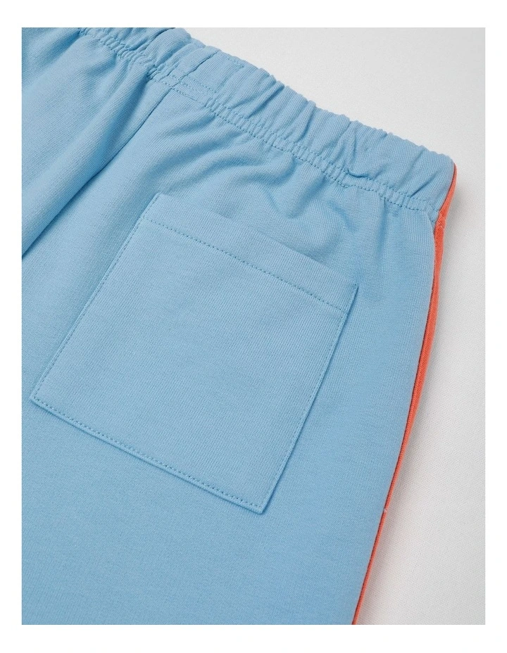 Knit French Terry Short With Side Stripe in Light Blue image 4