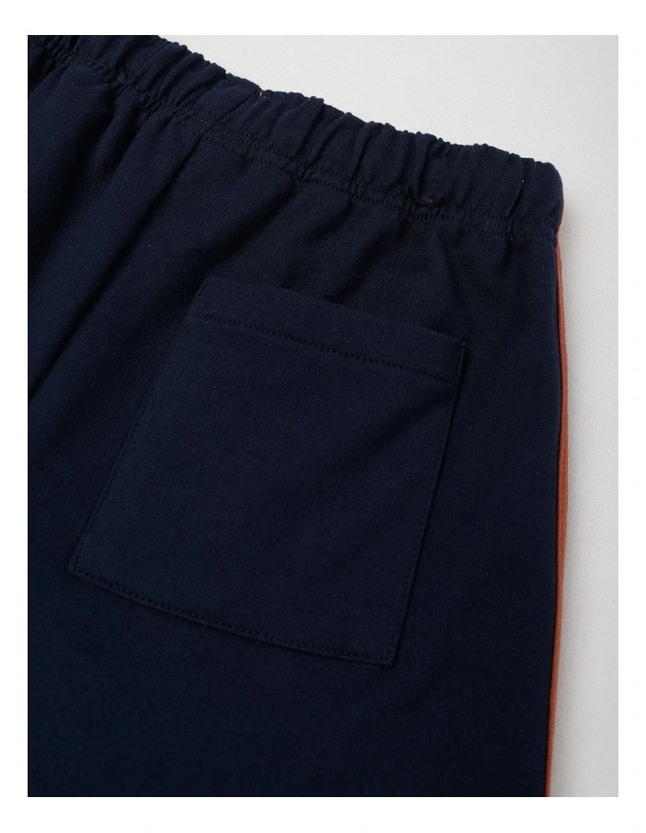 Knit French Terry Short With Side Stripe in Navy image 4