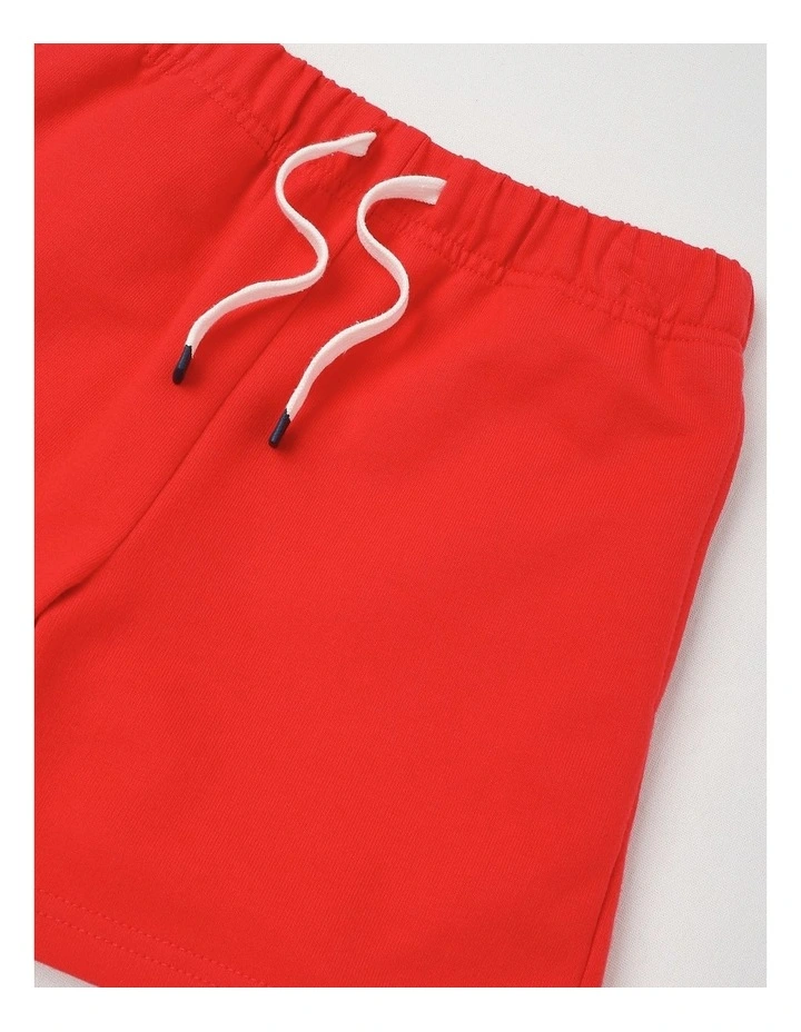 Knit French Terry Short in Red image 2