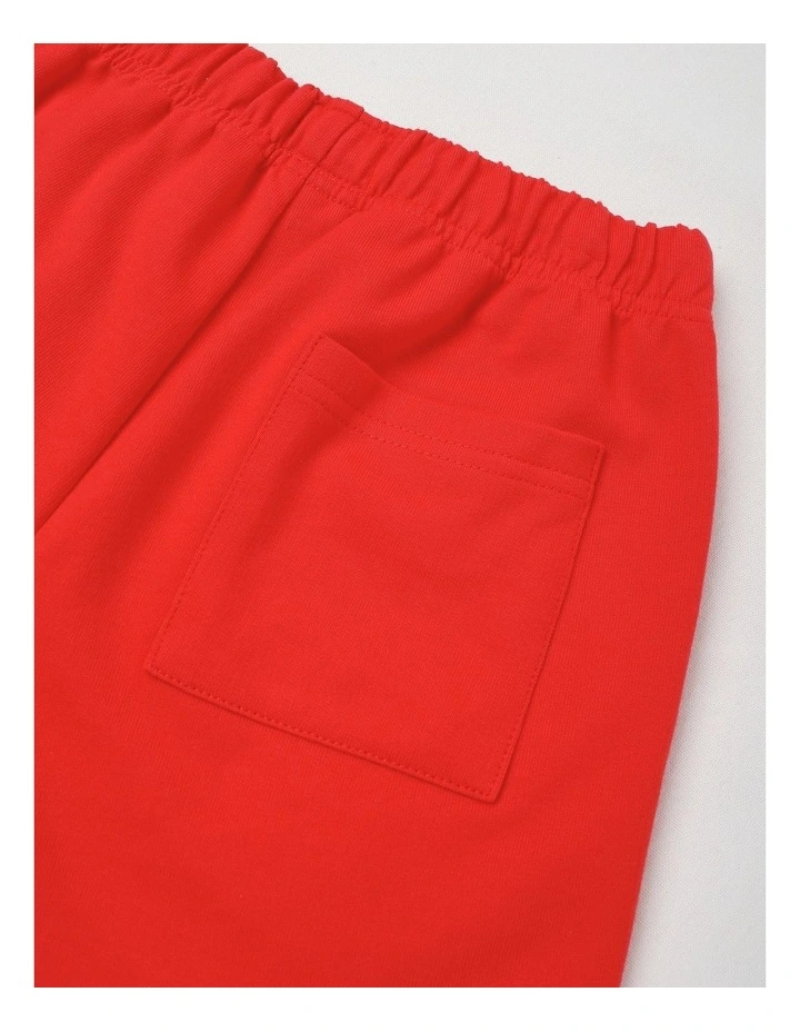 Knit French Terry Short in Red image 4