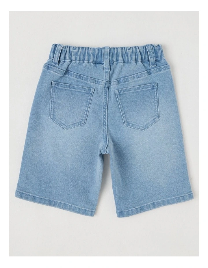 Relaxed Denim Jort in Light Denim image 3