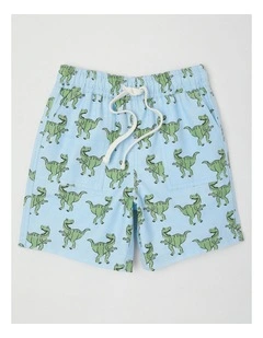 Essentials Chino Pull On Short in T-Rex Light Blue