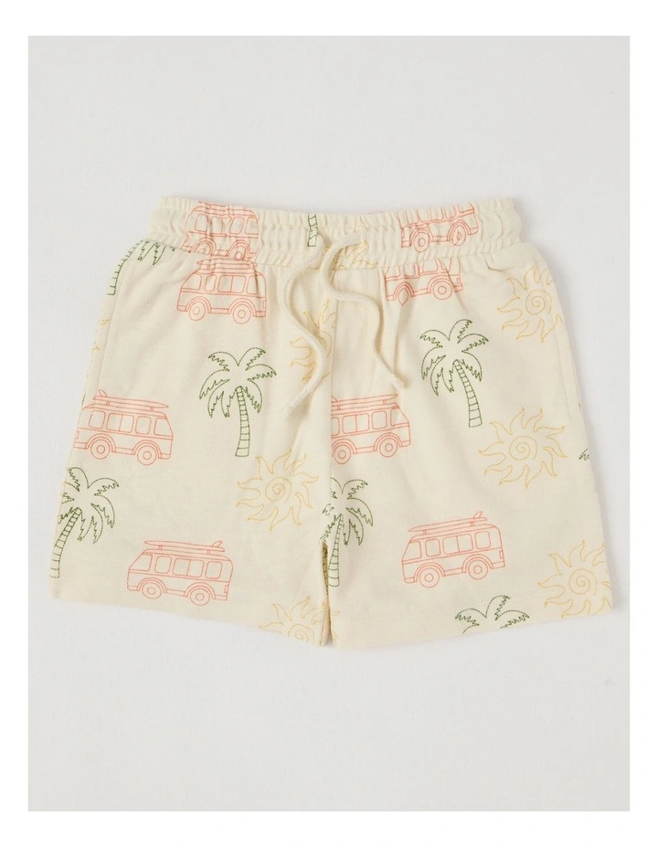 Jersey Knit Short in Beach Combi Ecru image 1
