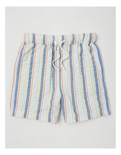 Seersucker Short in Multi Stripe