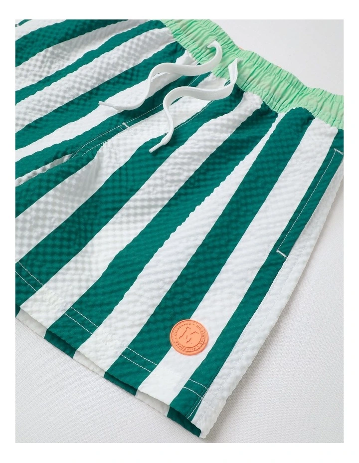 Seersucker Boardshort in Green Stripe image 2