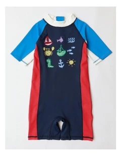 Recycled Swimsuit in Navy Splice
