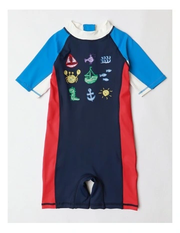 Recycled Swimsuit in Navy Splice
