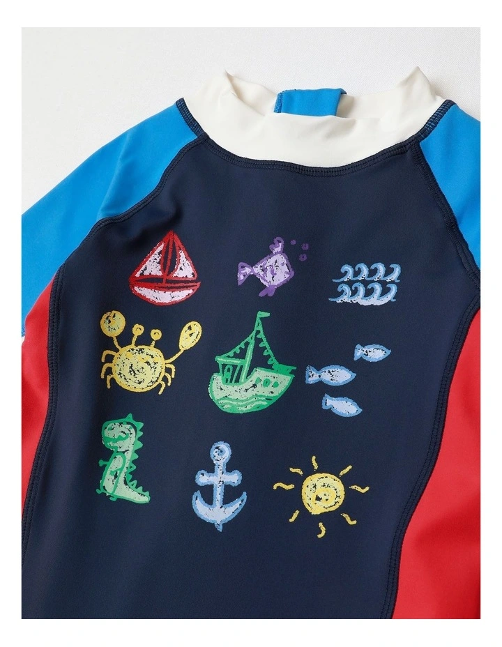 Recycled Swimsuit in Navy Splice image 2