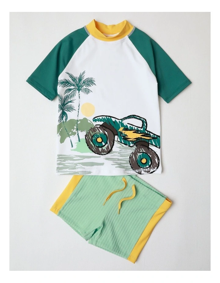Recycled Rashvest and Short Set in Sage image 1