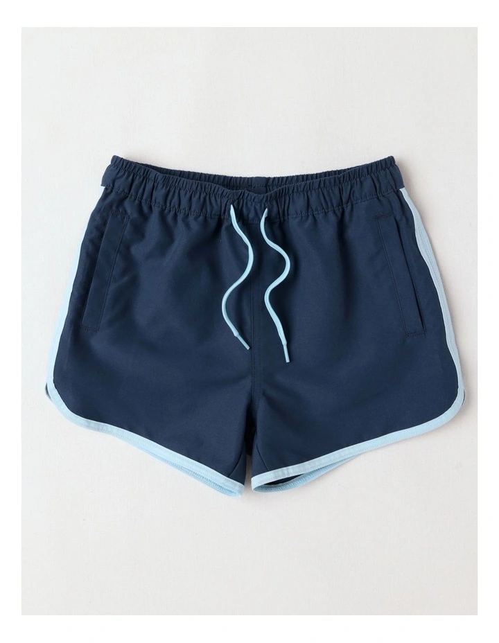 Recycled Boardshort with Side Stripe in Navy image 1