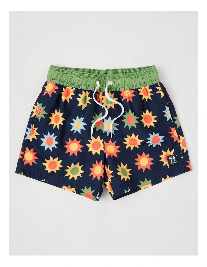 Woven Spliced Boardshort in Sun/Navy image 1