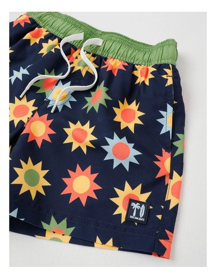 Woven Spliced Boardshort in Sun/Navy image 2