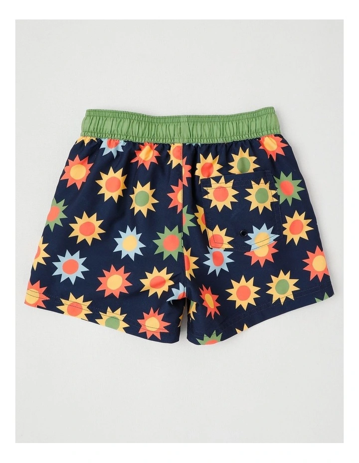 Woven Spliced Boardshort in Sun/Navy image 3