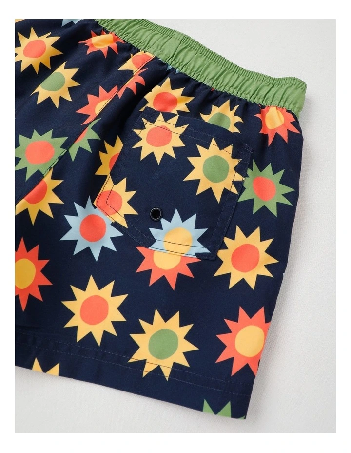 Woven Spliced Boardshort in Sun/Navy image 4